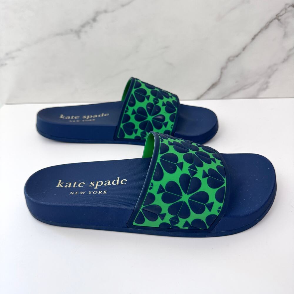 Kate Spade Womens Olympia Pool Slide Sandal Size 8 Preppy Spade Summer Beachy